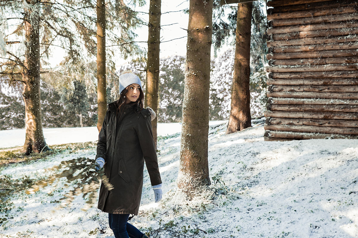 Winter scene set by Snow Business for photography shoot by Joules