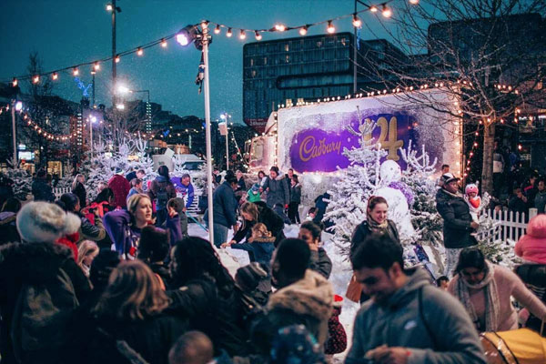 Snow Business creates a winter wonderland using real snow for a Cadbury outdoor event