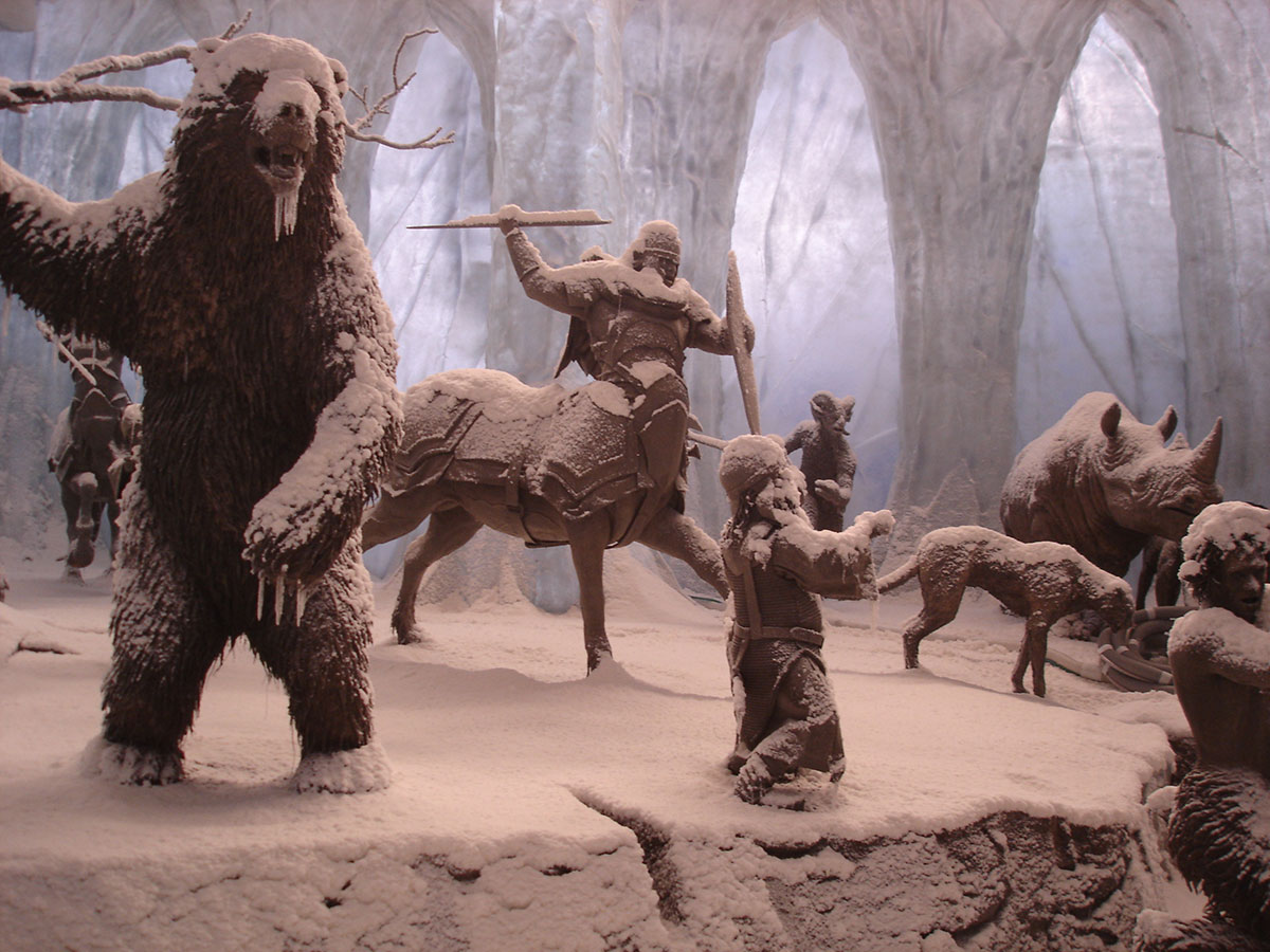 Ice wax statues created by Snow Business for Narnia