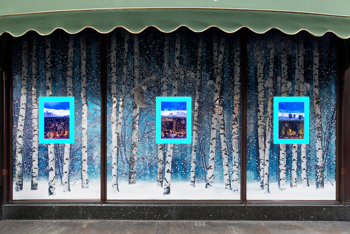 Fake Snow Flakes Display, Window Artificial Snow Display