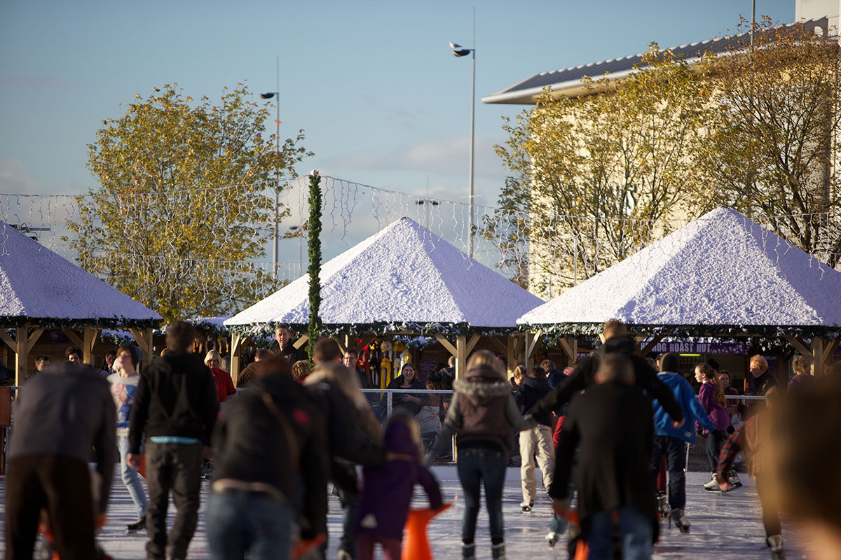 Snow dressed food huts by Snow Business