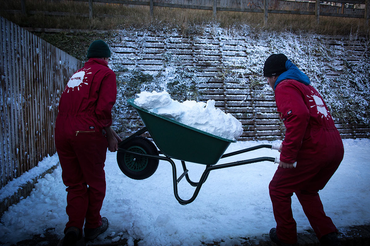 Real snow created by Snow Business for TK Maxx Christmas Campaign