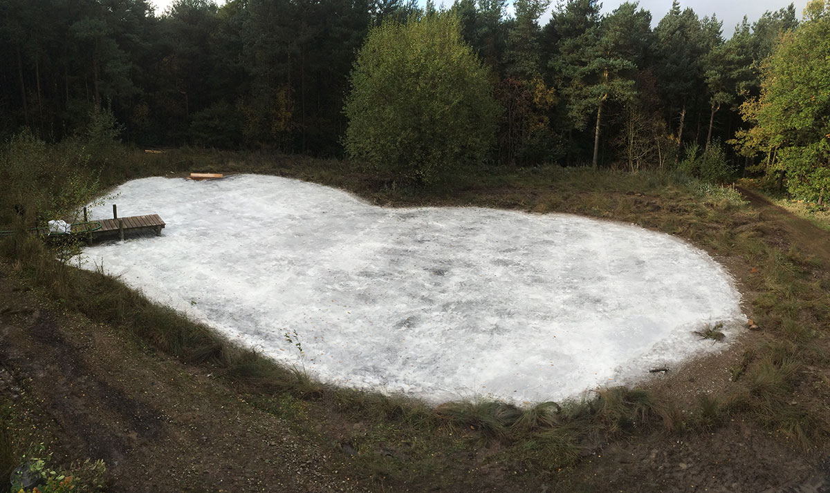 Construction of an ice lake by Snow Business