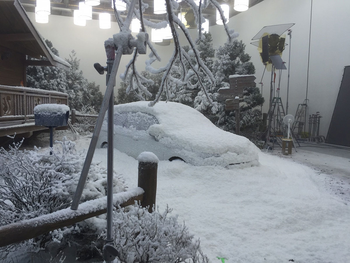 Deep snow effect on set by Snow Business