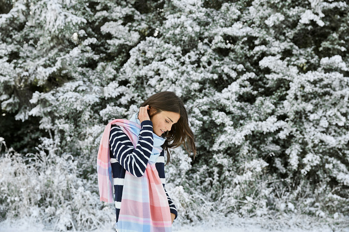 Joules photography shoot using snow from Snow Business
